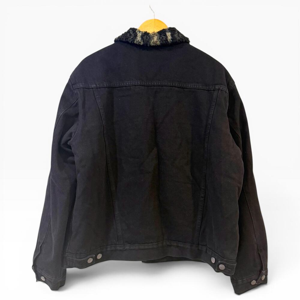 QILO x BCS Sherpa Trucker Jacket Subdued Southwest Black Denim Large NWT - Picture 5 of 6